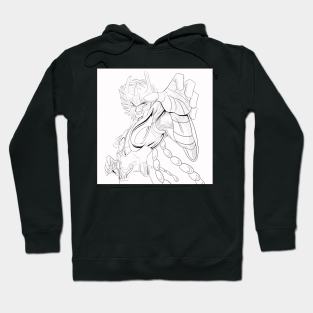 ikki the phoenix saint in saint seiya ecopop line art style Hoodie